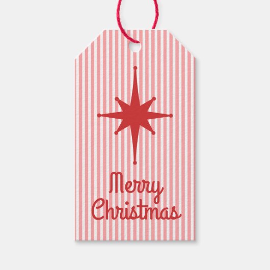 ミッドセンチュリーモダンヴィンテージメリークリスマスレトロ ギフトタグ (正面)