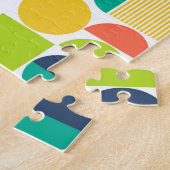 ミッドセンチュリーモダンヴィンテージレトロ抽象芸術アート ジグソーパズル (側面)