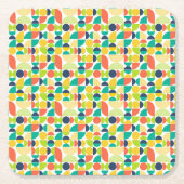 ミッドセンチュリーモダンヴィンテージレトロ抽象芸術アート スクエアペーパーコースター (正面)