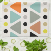 ミッドセンチュリーモダン三角形のドットカラフル キッチンタオル (折り畳み)