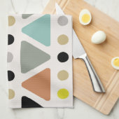 ミッドセンチュリーモダン三角形のドットカラフル キッチンタオル (四つ折り)