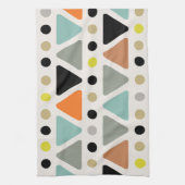 ミッドセンチュリーモダン三角形のドットカラフル キッチンタオル (縦)