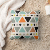 ミッドセンチュリーモダン三角形のドットカラフル クッション (ブランケット)
