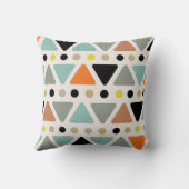 ミッドセンチュリーモダン三角形のドットカラフル クッション (裏面)