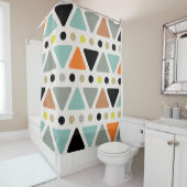 ミッドセンチュリーモダン三角形のドットカラフル シャワーカーテン (インサイチュ)