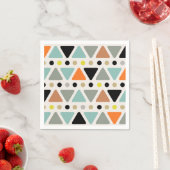 ミッドセンチュリーモダン三角形のドットカラフル スタンダードカクテルナプキン (インサイチュ)