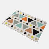 ミッドセンチュリーモダン三角形のドットカラフル ドアマット (アングル)