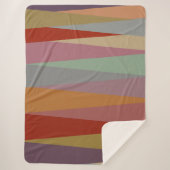 ミッドセンチュリーモダン三角形カラフル シェルパブランケット (正面)