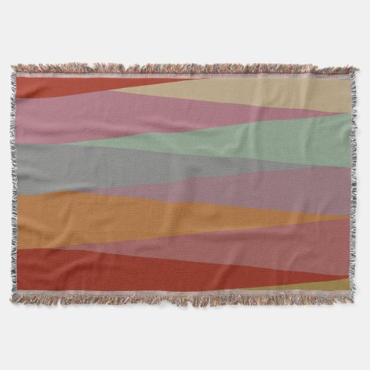 ミッドセンチュリーモダン三角形カラフル スローブランケット (正面)