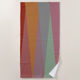 ミッドセンチュリーモダン三角形カラフル ビーチタオル