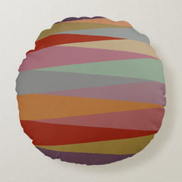 ミッドセンチュリーモダン三角形カラフル ラウンドクッション