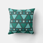ミッドセンチュリーモダン三角形ドットティール（緑がかった色） クッション (裏面)