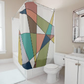 ミッドセンチュリーモダン三角形抽象芸術 シャワーカーテン (インサイチュ)