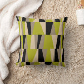ミッドセンチュリーモダン三角形 |オリーブ・ブラック・グレー クッション (ブランケット)