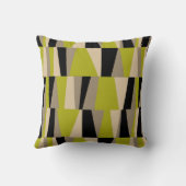 ミッドセンチュリーモダン三角形 |オリーブ・ブラック・グレー クッション (裏面)