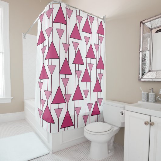 ミッドセンチュリーモダン三角形 シャワーカーテン (インサイチュ)