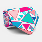 ミッドセンチュリーモダン三角形、ターコイズ、サンゴ ネクタイ (ロール)