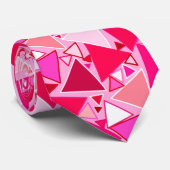 ミッドセンチュリーモダン三角形、ピンクとブルゴーニュ ネクタイ (ロール)