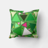 ミッドセンチュリーモダン三角形、ライムグリーン数々の クッション (裏面)