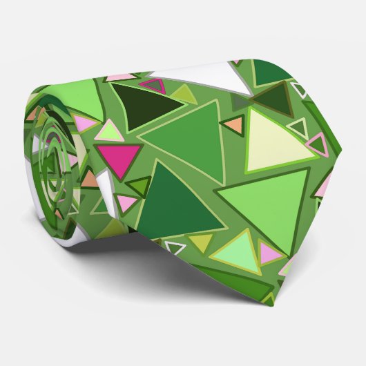 ミッドセンチュリーモダン三角形、ライムグリーン数々の ネクタイ (ロール)