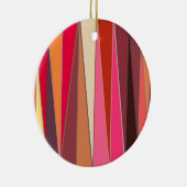 ミッドセンチュリーモダン三角形、明るい赤紫色、ブラウン セラミックオーナメント (右)