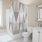 ミッドセンチュリーモダン三角形（茶色） シャワーカーテン (インサイチュ)