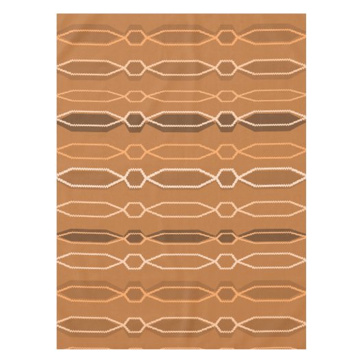 ミッドセンチュリーモダン六角柱（オレンジ） テーブルクロス (正面)