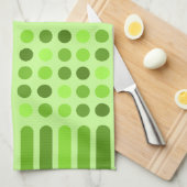 ミッドセンチュリーモダン円の線の文字 キッチンタオル (四つ折り)