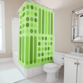 ミッドセンチュリーモダン円の線の文字 シャワーカーテン (インサイチュ)