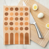 ミッドセンチュリーモダン円の線オレンジ キッチンタオル (四つ折り)