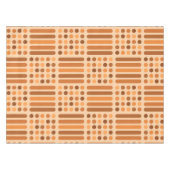 ミッドセンチュリーモダン円の線オレンジ テーブルクロス (正面(横))