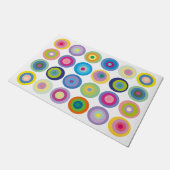 ミッドセンチュリーモダン円パタカラフルーン ドアマット (アングル)