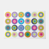 ミッドセンチュリーモダン円パタカラフルーン ドアマット (正面)