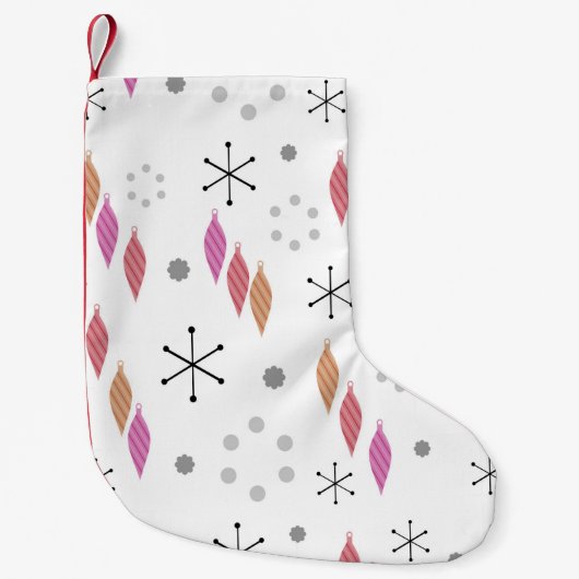 ミッドセンチュリーモダン冬 スモールクリスマスストッキング (正面)