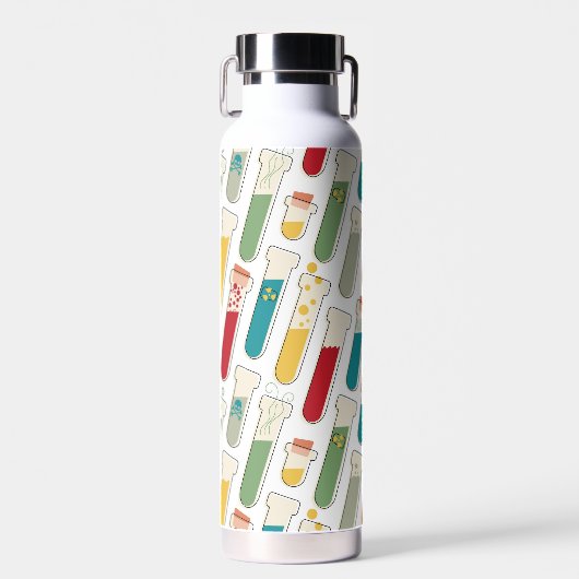 ミッドセンチュリーモダン化学試験管ストライプ ウォーターボトル (正面)