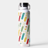 ミッドセンチュリーモダン化学試験管ストライプ ウォーターボトル (背面)