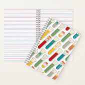 ミッドセンチュリーモダン化学試験管ストライプ ノートブック (内側)