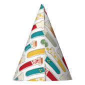 ミッドセンチュリーモダン化学試験管ストライプ パーティーハット (裏面)