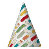 ミッドセンチュリーモダン化学試験管ストライプ パーティーハット (右)