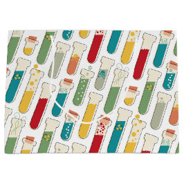 ミッドセンチュリーモダン化学試験管ストライプ ラージペーパーバッグ