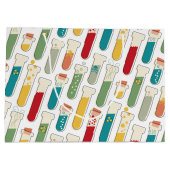 ミッドセンチュリーモダン化学試験管ストライプ ラージペーパーバッグ (裏面)