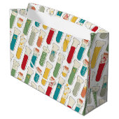 ミッドセンチュリーモダン化学試験管ストライプ ラージペーパーバッグ (裏面アングル)