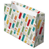 ミッドセンチュリーモダン化学試験管ストライプ ラージペーパーバッグ (正面アングル)