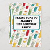 ミッドセンチュリーモダン化学試験管ストライプ 招待状 (正面/裏面)