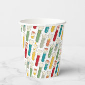 ミッドセンチュリーモダン化学試験管ストライプ 紙コップ (裏面)