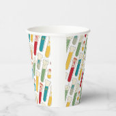 ミッドセンチュリーモダン化学試験管ストライプ 紙コップ (右)