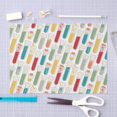 ミッドセンチュリーモダン化学試験管ストライプ 薄葉紙 (クラフト)