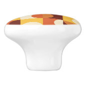 ミッドセンチュリーモダン半の円黄色とオレンジ セラミックノブ (側面)