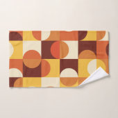 ミッドセンチュリーモダン半の円黄色とオレンジ バスタオルセット (ハンドタオル)