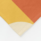 ミッドセンチュリーモダン半の円黄色とオレンジ フリースブランケット (角)
